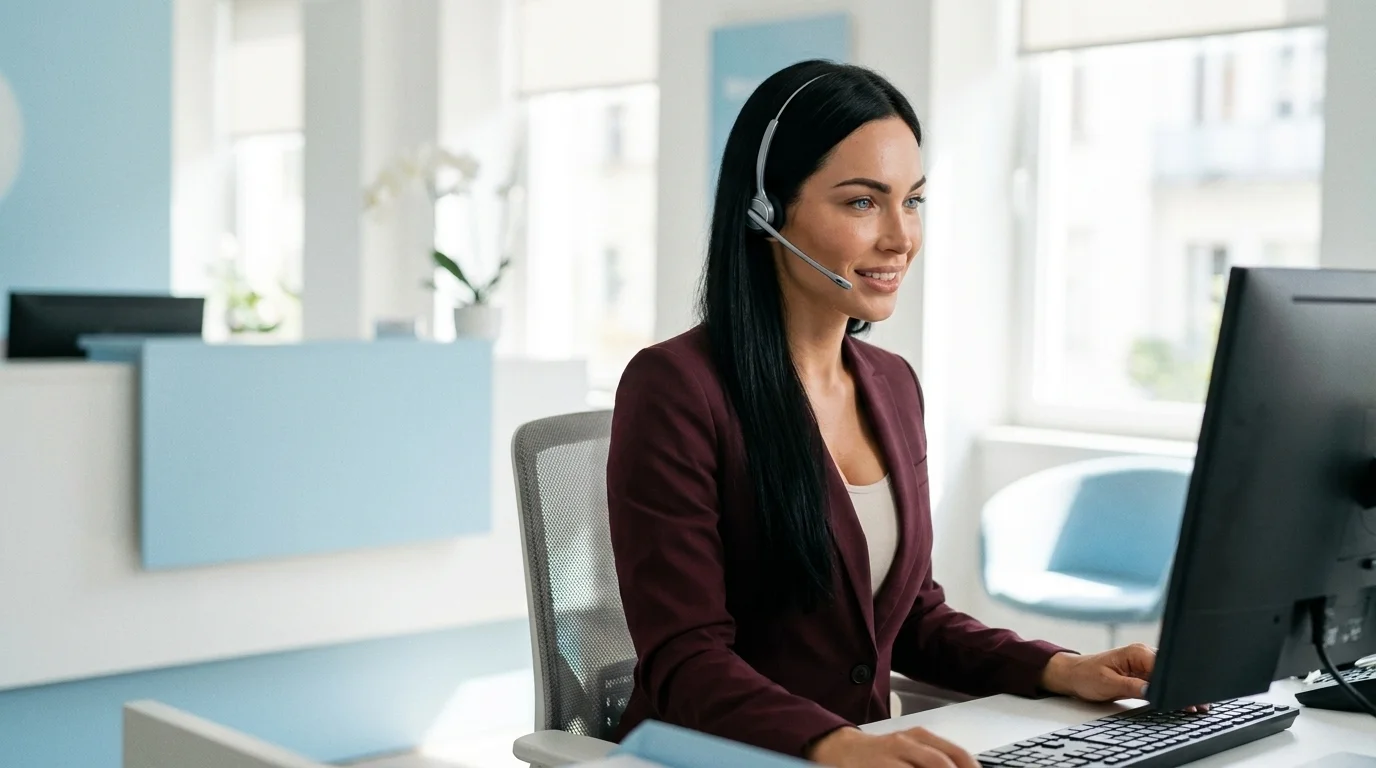 AI voice agent answering a business call